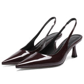 Kitten Heels for Women Slip On Pointed Toe Slingback Heels