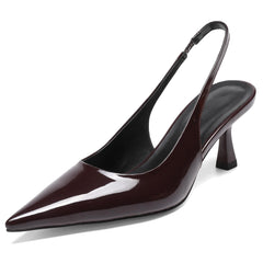 Kitten Heels for Women Slip On Pointed Toe Slingback Heels