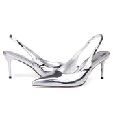 Slingback Heels for Women Patent Leather Stiletto Heel Pumps