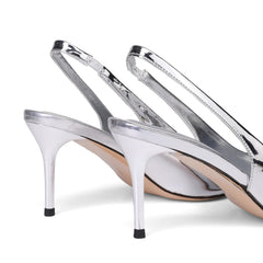 Slingback Heels for Women Patent Leather Stiletto Heel Pumps