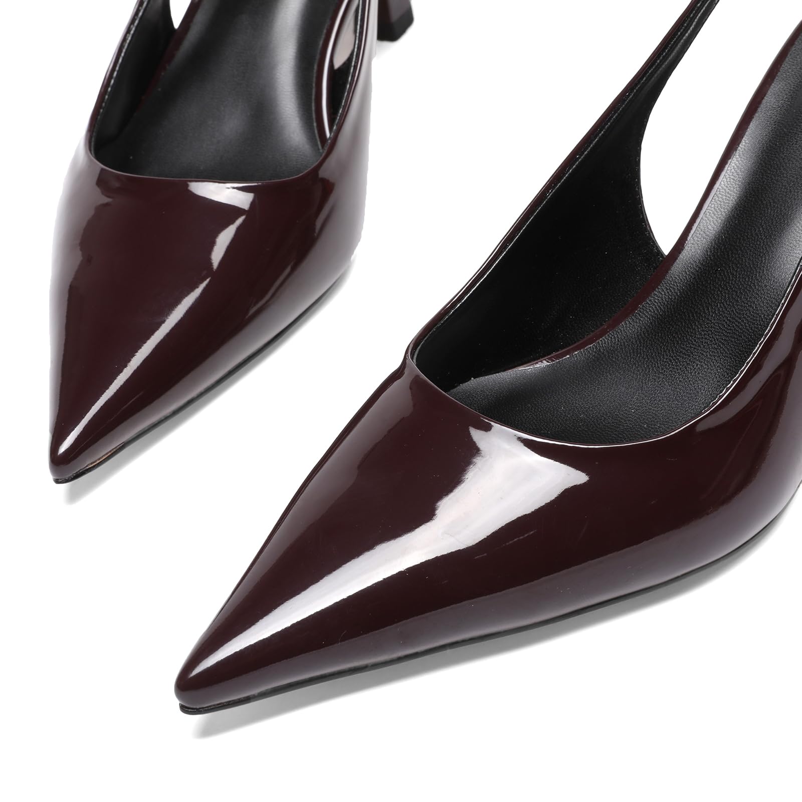 Kitten Heels for Women Slip On Pointed Toe Slingback Heels