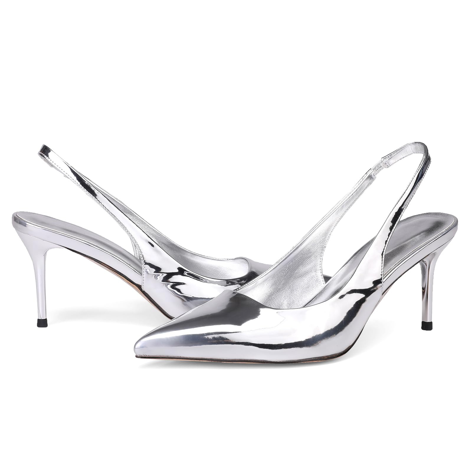 Slingback Heels for Women Patent Leather Stiletto Heel Pumps
